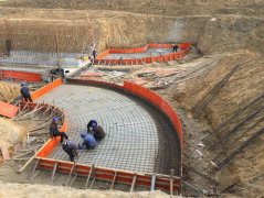 翼墙地板钢筋帮扎